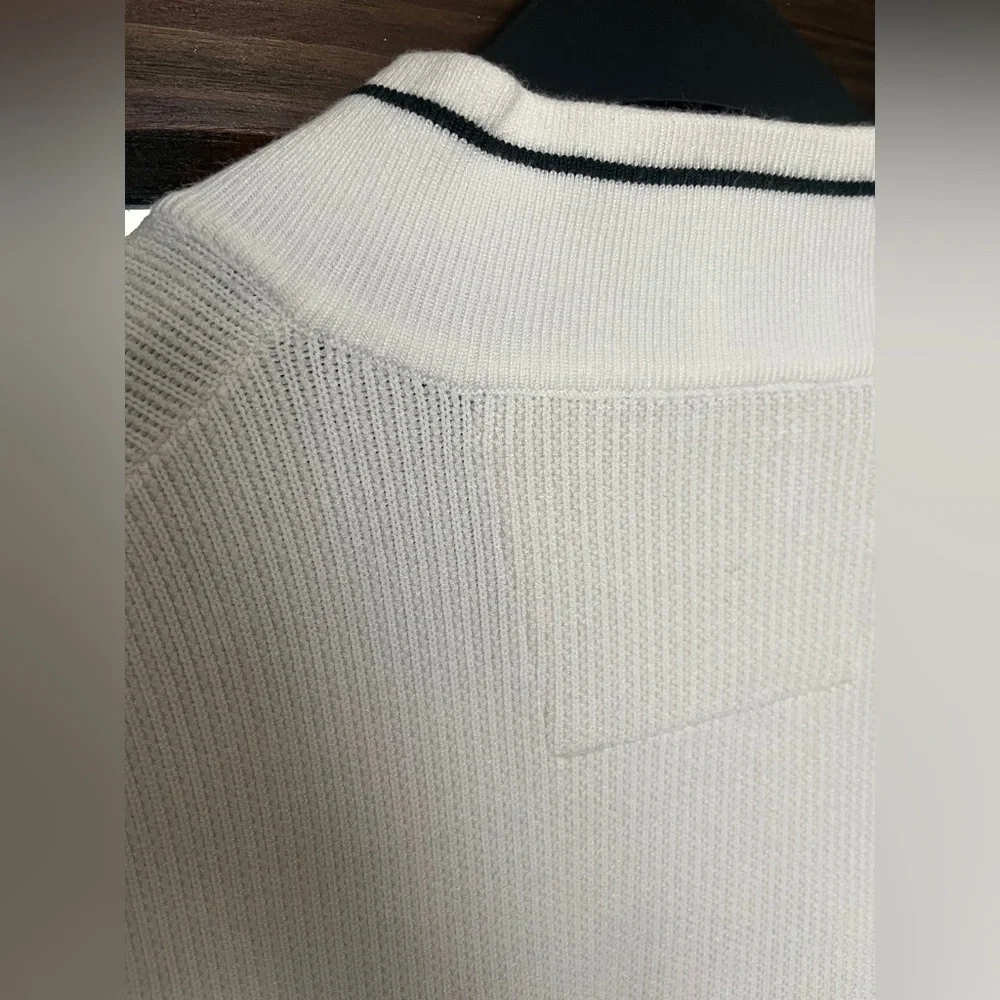 Men’s Classic English Rib Sweater with Half Zip, Medium